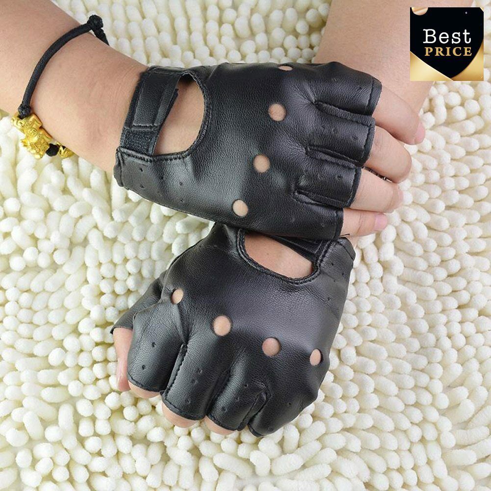 womens fingerless leather gloves