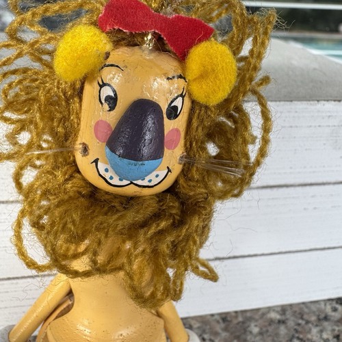 Kurt Adler Zugschnur Löwe Zauberer von Oz Holz Löwe Weihnachtsschmuck 80er - Bild 2 von 11