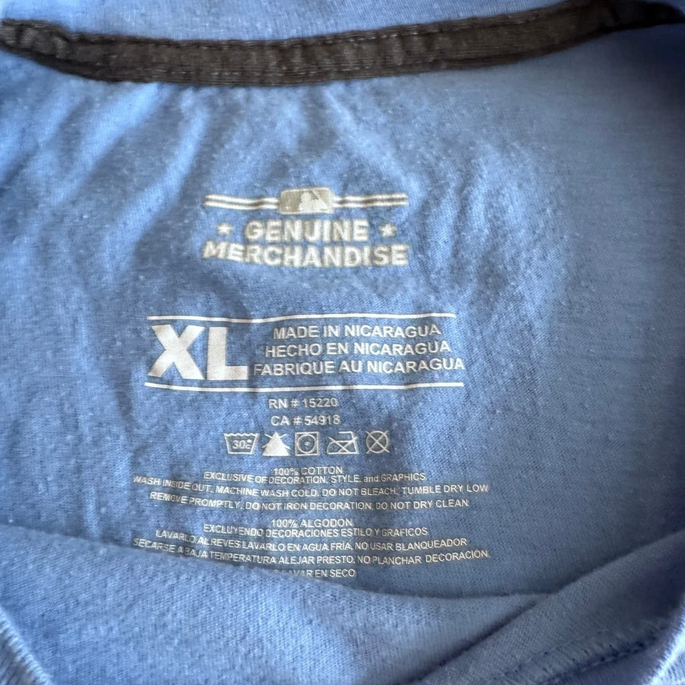 Camiseta De Colección MLB Tampa Bay Rays Logo Azul Liga Americana Para Hombre X-Grande Foto 4 de 4