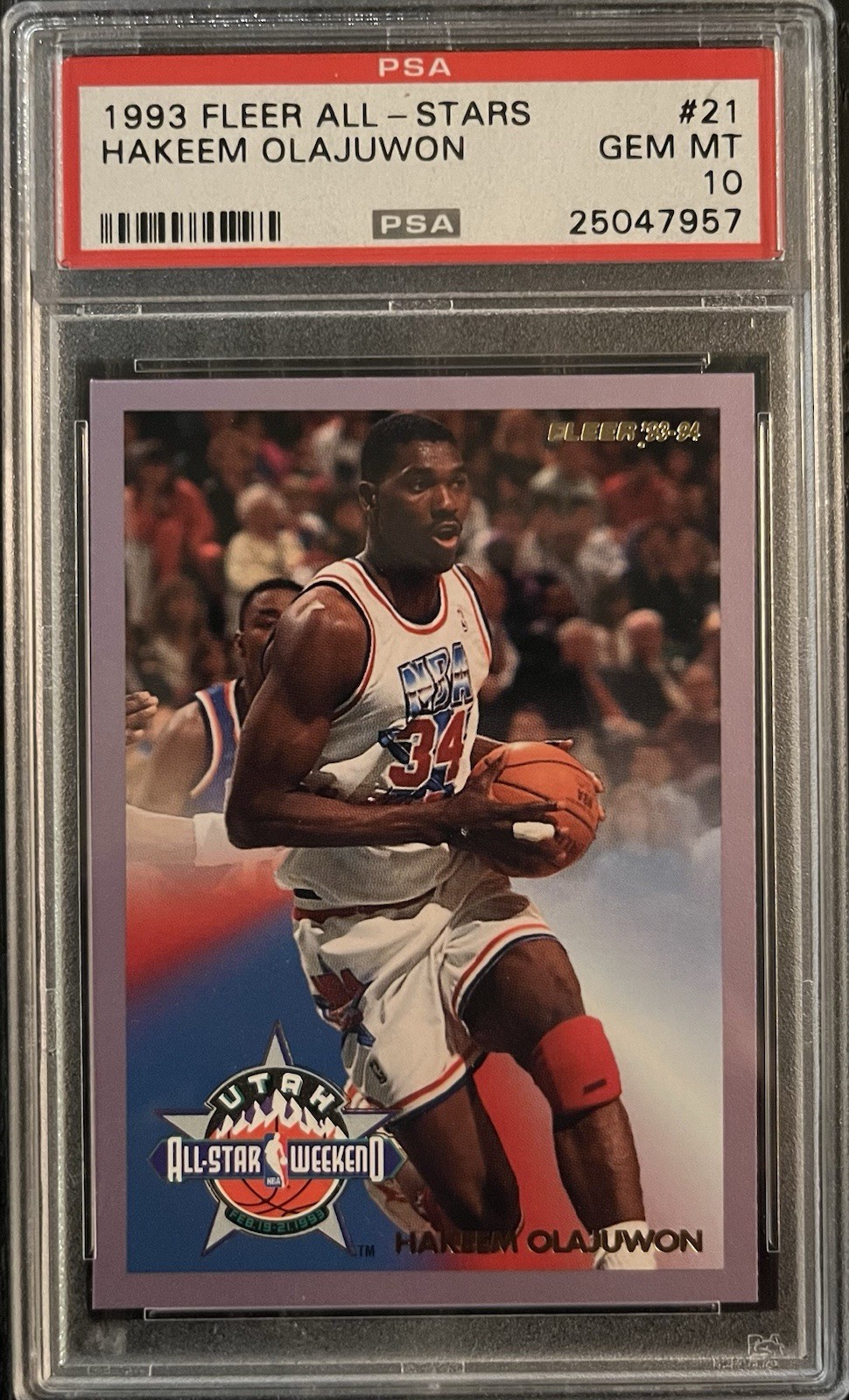 1993-94 Fleer Basketball All-Stars #21 Hakeem Olajuwon PSA 10 GEM MINT