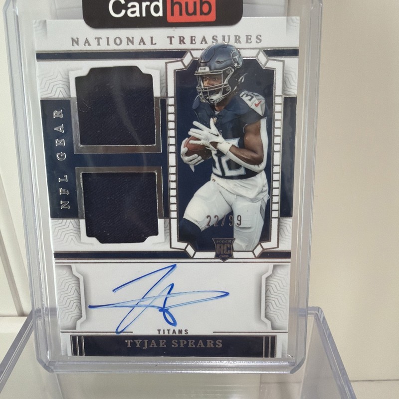 2023 Panini National Treasures Tyjae Spears RGS-TSS Dual-Patch Rookie Auto 22/99