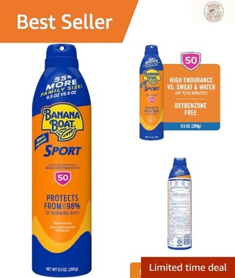 Family Size SPF 50 Sunscreen Spray, Oxybenzone Free 9.5oz - Light & Effective