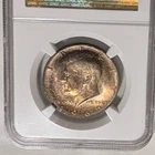 1969-D NGC MS66 Kennedy Half Rainbow Toned Obverse 50C PQ Gem Beauty