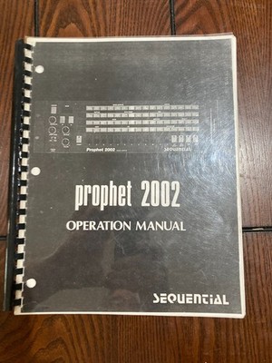 Sequential Circuits Prophet 2002 operation manual