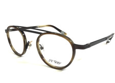 J.F. Rey Eyeglasses Frames JF2679 9295 Dark Brown Metal Horn Round 45-23-144