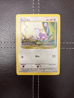 Pokemon TCG - Rattata - 61/102 - Unlimited Base Set - NM Common (1999)