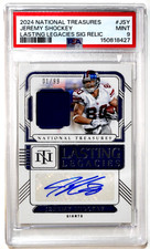 2024 National Treasures Legacies Signatures Relic Jeremy Shockey /99 Auto PSA 9