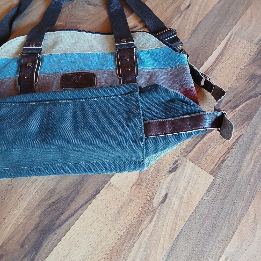 Canvas Patchwork Rainbow Shoulder Bag Large Capac… - image 4