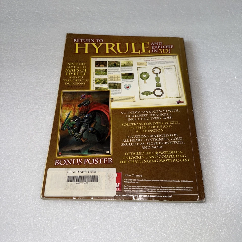 Zelda Ocarina of Time 3D PRIMA Official strategy Guide POSTER ATTACHED VGC RARE - Image 2 of 4