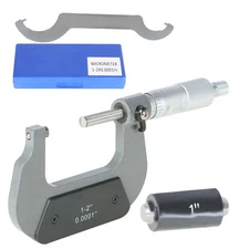 LABLT 1-2" Precision Outside Micrometer 0.0001" Resolution Carbide Tipped