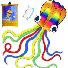 Honbo Rainbow Soft Octopus Kite for Kids and Audlts-Large Kite with 200ft Fly...