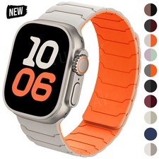 Magnetic Silicone Strap Band For Apple Watch Series 12 11 10 9 8 7 6 5 Ultra 4 3