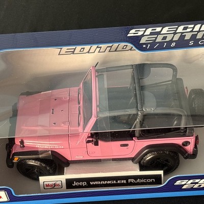 MAISTO 1/18 Jeep Wrangler Rubicon~PINK~HTF~Opening doors, Hood~NEW