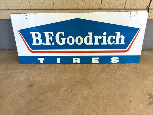 VINTAGE NICE ORIGINAL B F GOODRICH TIRES SIGN 49" x 19"