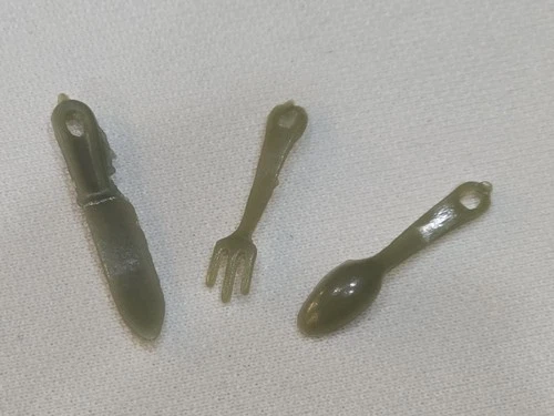 GI Joe 1964-69 Soldier Fork Spoon Knife Accessories Lot Hasbro Vintage #413