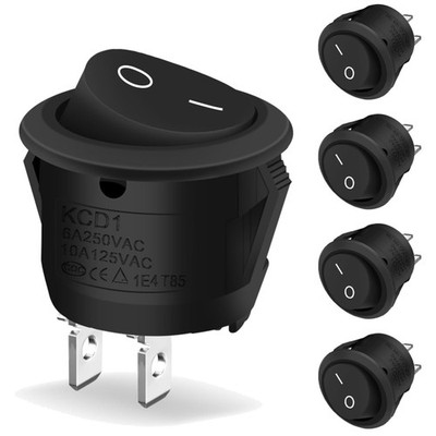 Kippschalter Rund Mini 2 Polig ON OFF Schwarz 10A 125V Auto Boot Haushalt