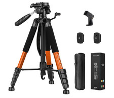 74" Tripod Camera Tripods Stand Heavy Duty Portable Laser Level Spotting Scopes