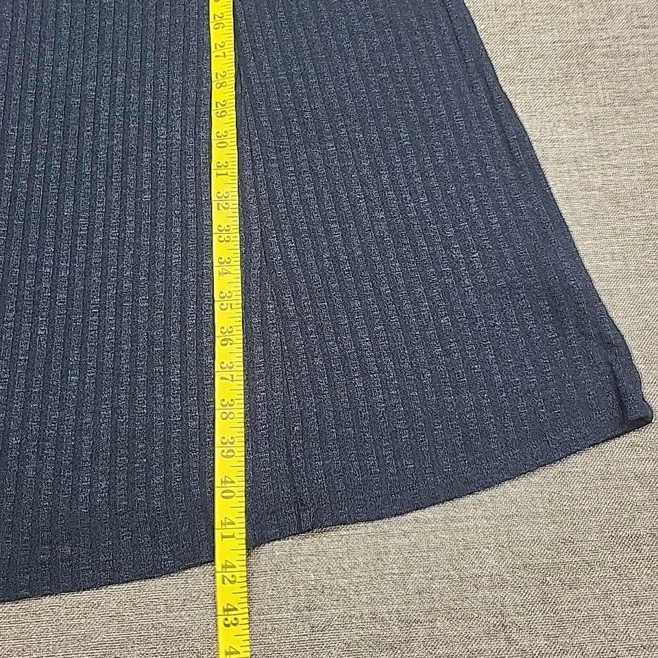 Susan Graver Womens Dress X-Large SIze Navy Blue Ribbed Sweater Knit Cowl Neck - Image 3 of 4