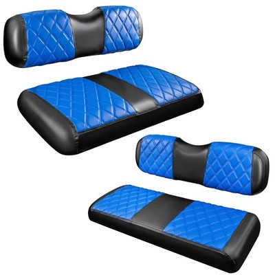 NOKINS 4PCS Golf Cart Diamond Seat Covers Kit,Front and Rear Seat Covers for ...