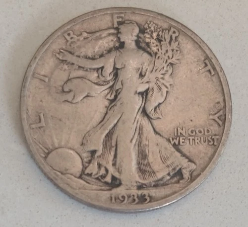 1933-S San Francisco Mint Walking Liberty Half Dollar 90% Silver, Circulated