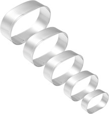 Oval Cookie Cutter Set 5Pcs Stainless Steel Biscuit Fondant Pastry Baking Molds