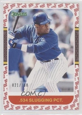 2021 Donruss Retro 1987 Variation One Hundred /100 Sammy Sosa (Blue Jersey) uk2