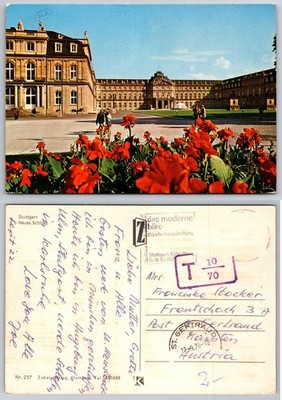 Continental Neues Schloss Stuttgart Germany Postcard
