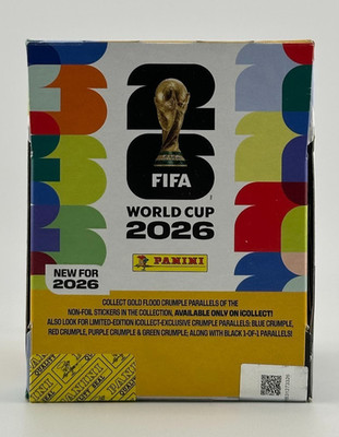 Panini FIFA World Cup 2026 Gold Crumple Sticker Box 50 Packets 350 Stickers