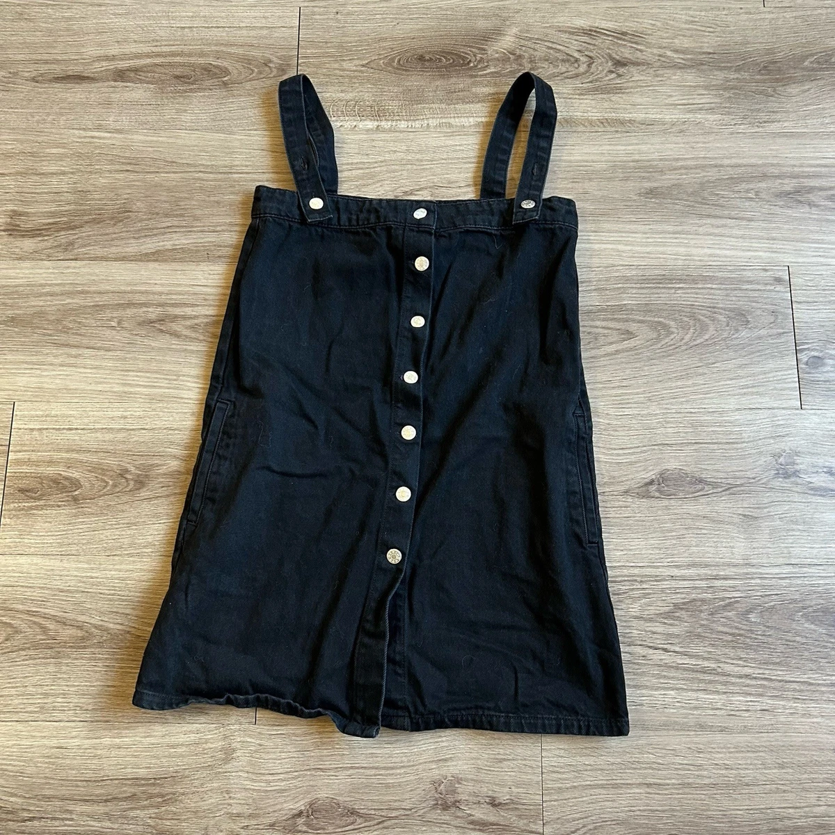denim pinafore dress urban outfitters BDG Riley Denim Mini Dress in Rinsed Denim, Women's at Urban Outfitters