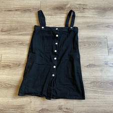 Urban Outfitters Women’s Denim Mini Dress Overall Black Size Small Button Up