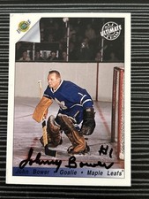 JOHNNY BOWER MAPLE LEAFS 1992 ULTIMATE CARD Signed Autographed With Proof A
