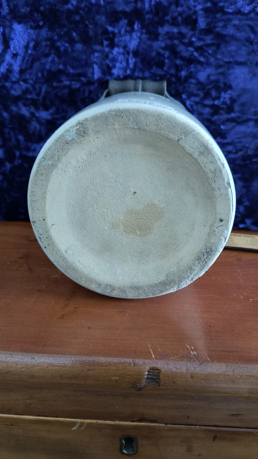 Patented 1 qt stoneware  jar/crock w/ lid and bail handle, Feb. 11, 1896 Exc !!