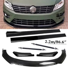 For Volkswagen Passa Front Bumper Lip Spoiler Body Kit Rear Lip Glossy Black