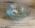 Vintage  Pyrex Clear Glass Nesting Mixing Bowls Set of 3 #322 #323 #325