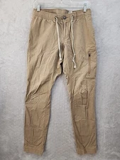 Vuori Pants Mens S Beige Climbing Ripstop Flat Front Joggers Elastic Waist