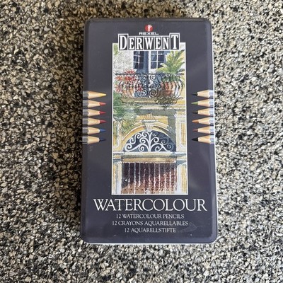 Derwent Watercolour Pencils 12 Tin Professional Quality   Brand NEW