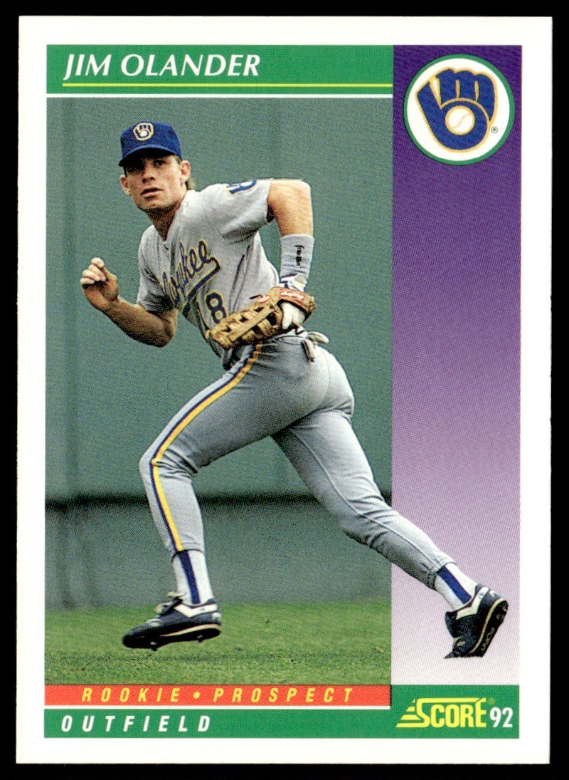 1992 Score Jim Olander Rookie Milwaukee Brewers #839