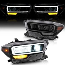 VLAND Headlamps For 2016-2022 Toyota Tacoma w/ LED DRL Black Reflector Headlight