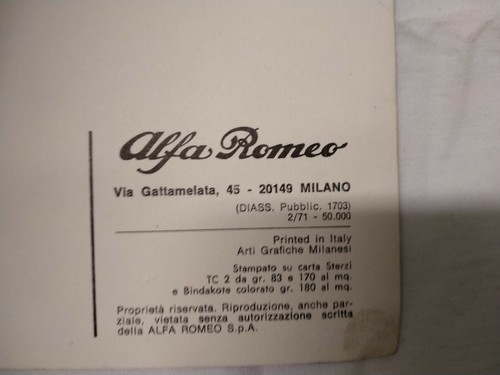 Libretto di SERVIZIO Alfa Romeo Alfa Giulia nuova Super , stampato 2/71 - Picture 6 of 7