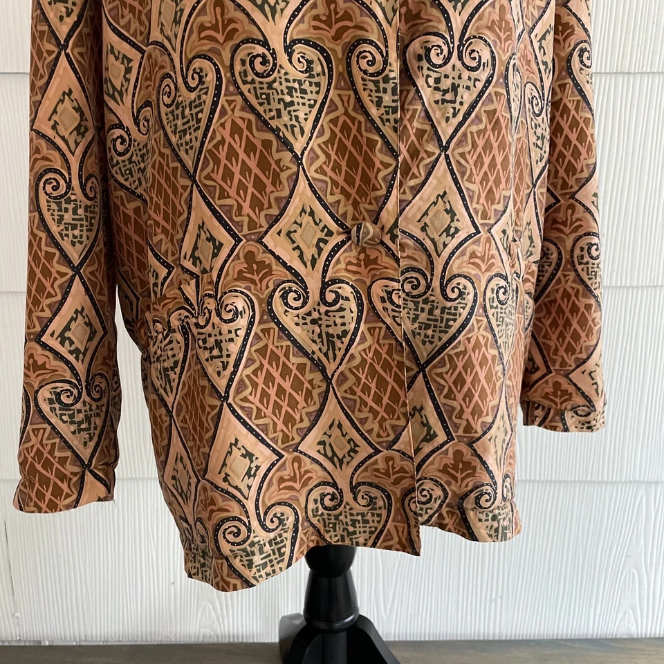 Blazer vintage Bogari 100 % seda un botón abstracto multicolor para mujer S (C4) Foto 4 de 4