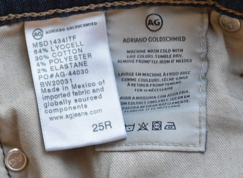 JEAN DE INTERFAZ DE CIGARRILLO AG ADRIANO GOLDSCHMIED NUEVO CON ETIQUETAS $188 PRIMA MID RISE. TALLA 25 - Imagen 14 de 14