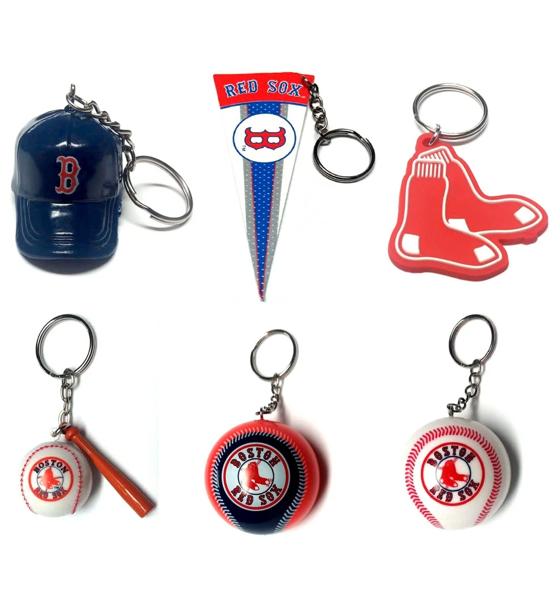 BOSTON RED SOX MLB BASEBALL LICENSED KEYCHAIN BACKBACK PULL GIFT YOU PICK