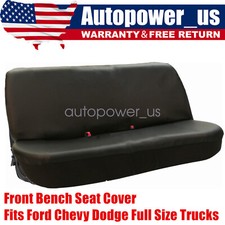 New Black Bench Seat Cover Universal Solid Full Size Pickup Truck For Ford Chevy