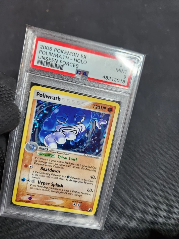 2005 Pokemon EX Unseen Forces Poliwrath #11 Holo Graded Slab PSA 9 MINT Pokémon  - Image 3 of 4