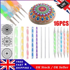 16x Mandala Dotting Tool for Rock Painting Kit Dot Art Rock Pen Paint Stencil UK