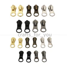 5x No.3 No.5 No.8 Zip Puller Metal Zipper Pull Replacement Repairs Silver Bronze