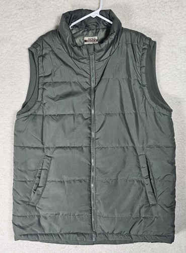 Open Trails Mens Size L Puffer Vest Green Sleeveless Outdoor