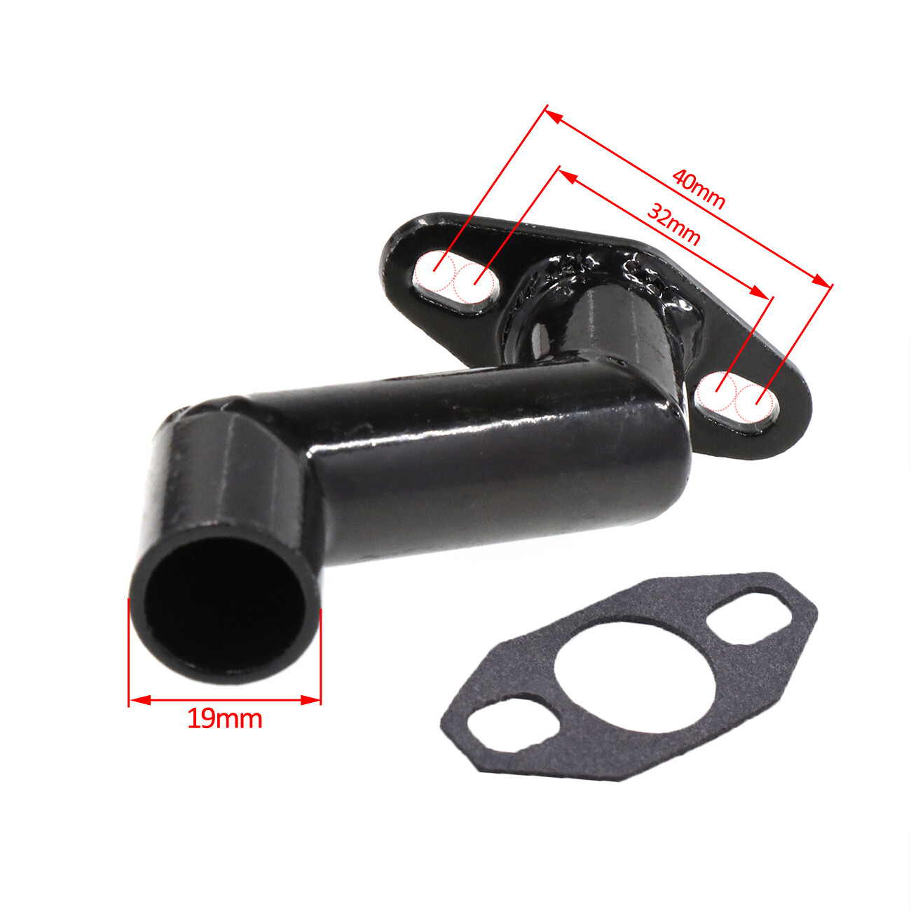 3240mm Black Offset Intake Manifold Gasket For 49cc 66cc 80cc