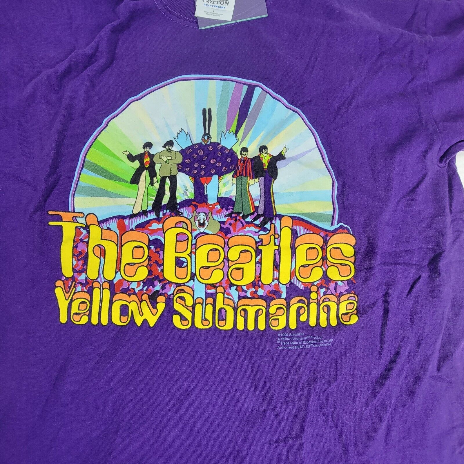 Vtg 1999 The Beatles Yellow Submarine T-shirt Cla… - image 3
