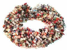 5 Strand Natural Multi Stone Chips Nugget Smooth 4-6mm Loose Beads 34"inch